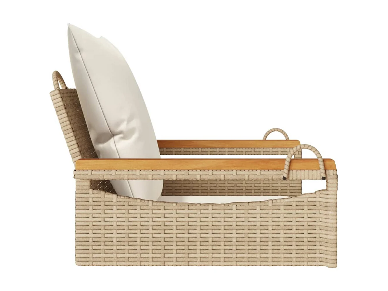 Schommelbank met kussens 63x62x40 cm poly rattan beige