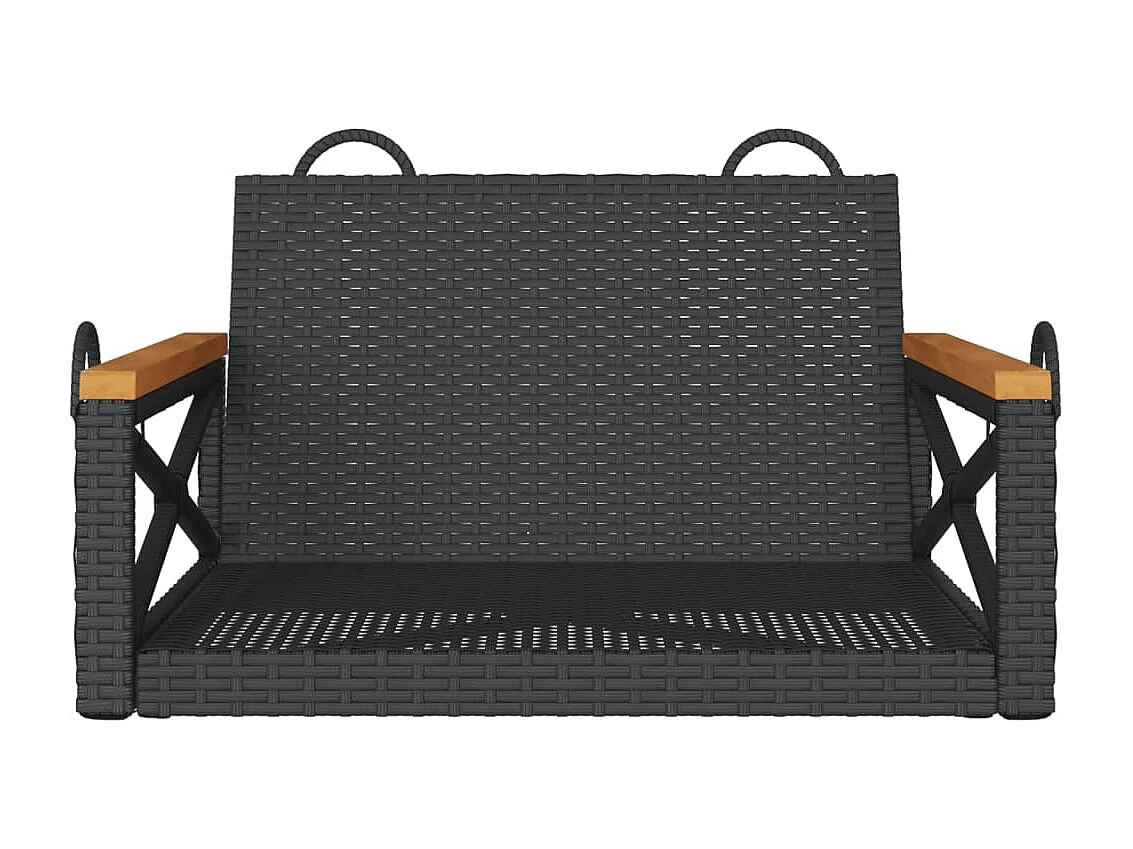 Schommelbank 63x62x40 cm poly rattan zwart