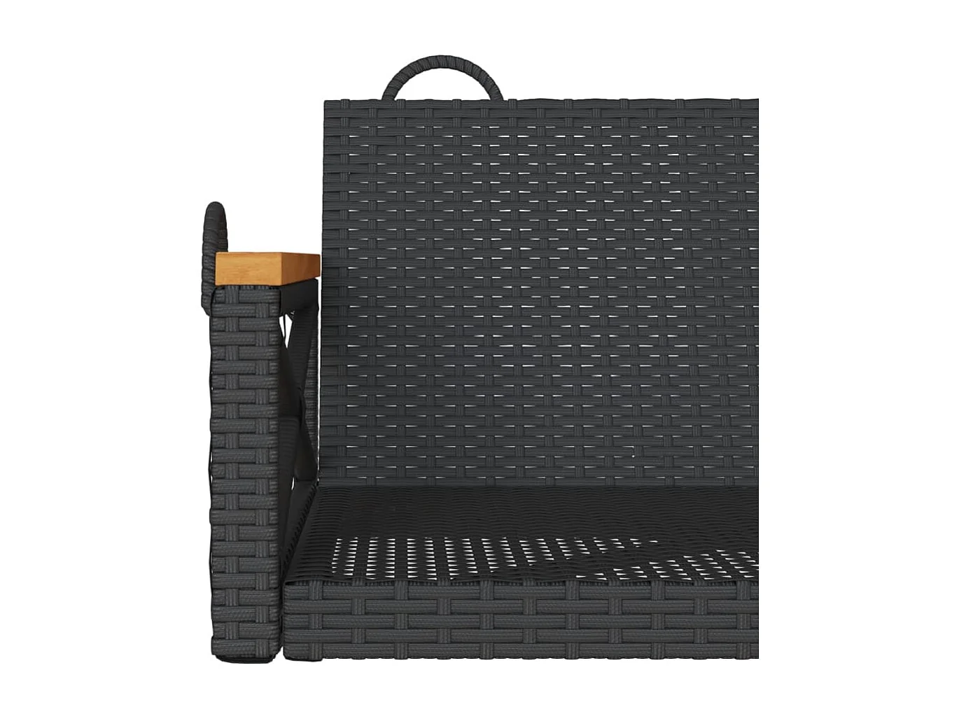 Schommelbank 63x62x40 cm poly rattan zwart