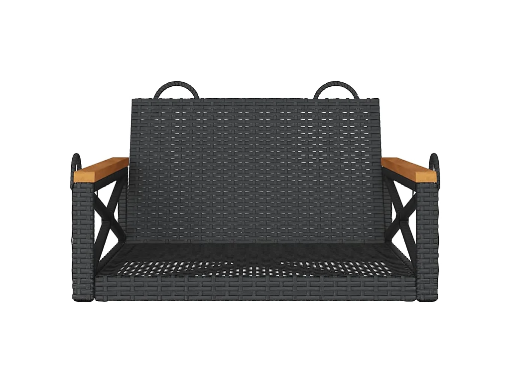 Balancelle noir 63x62x40 cm résine tressée