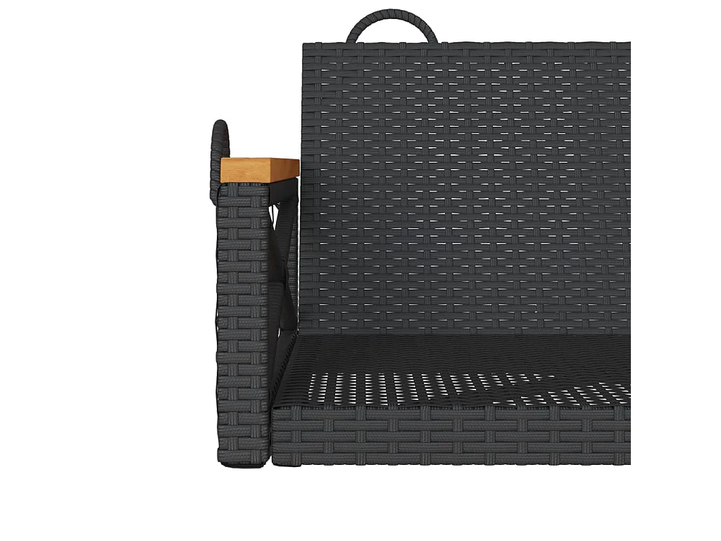 Balancelle noir 63x62x40 cm résine tressée