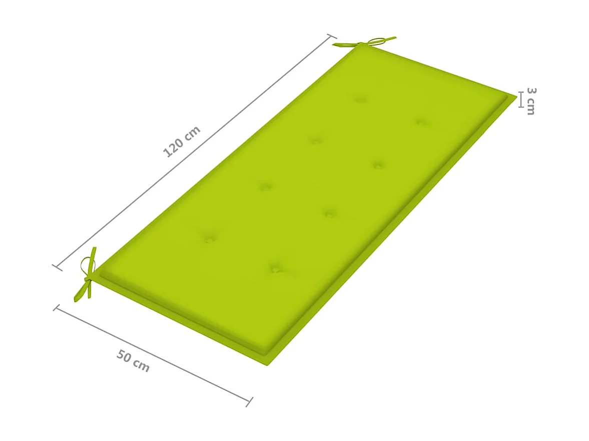 Banc de jardin 2 places avec coussin 120 cm Bois d'eucalyptus