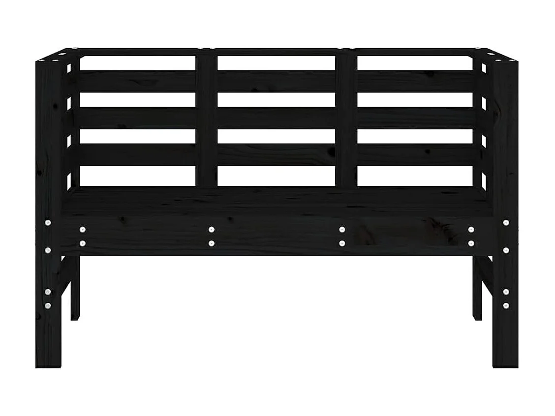 Gartenbank Schwarz 111,5x53x71 cm Massivholz Kiefer