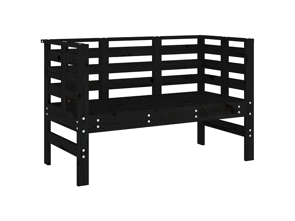 Gartenbank Schwarz 111,5x53x71 cm Massivholz Kiefer