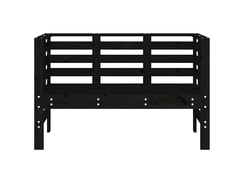 Gartenbank Schwarz 111,5x53x71 cm Massivholz Kiefer