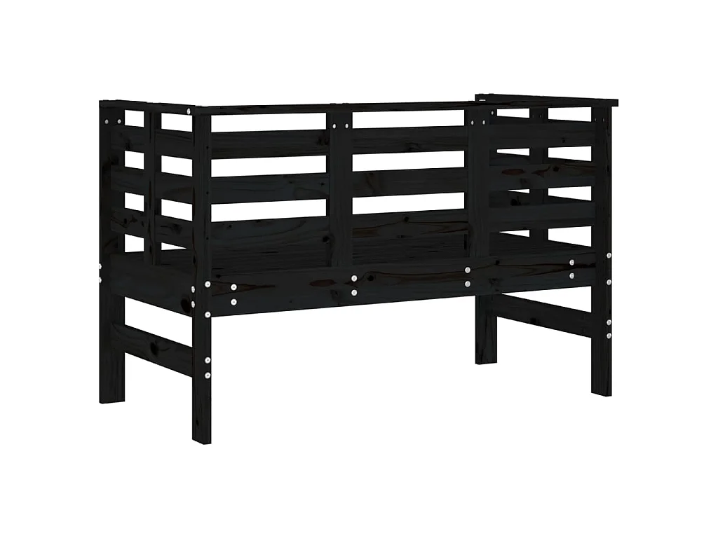 Gartenbank Schwarz 111,5x53x71 cm Massivholz Kiefer