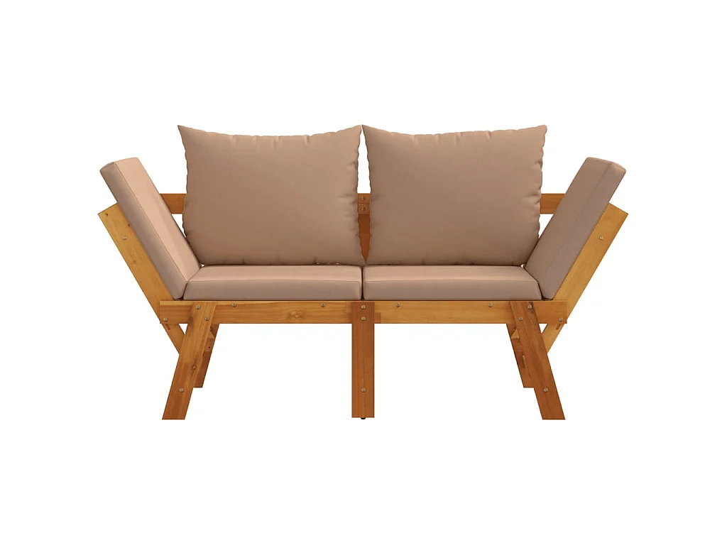 Panca da Giardino con Cuscini 2-in-1 in Legno di Acacia