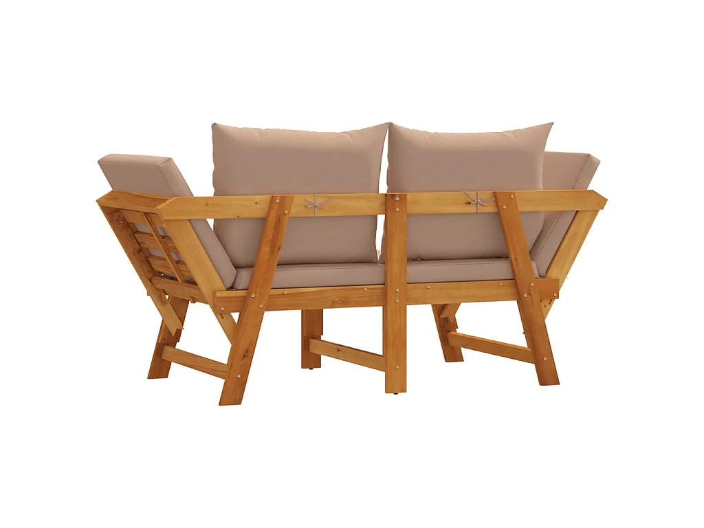 Panca da Giardino con Cuscini 2-in-1 in Legno di Acacia