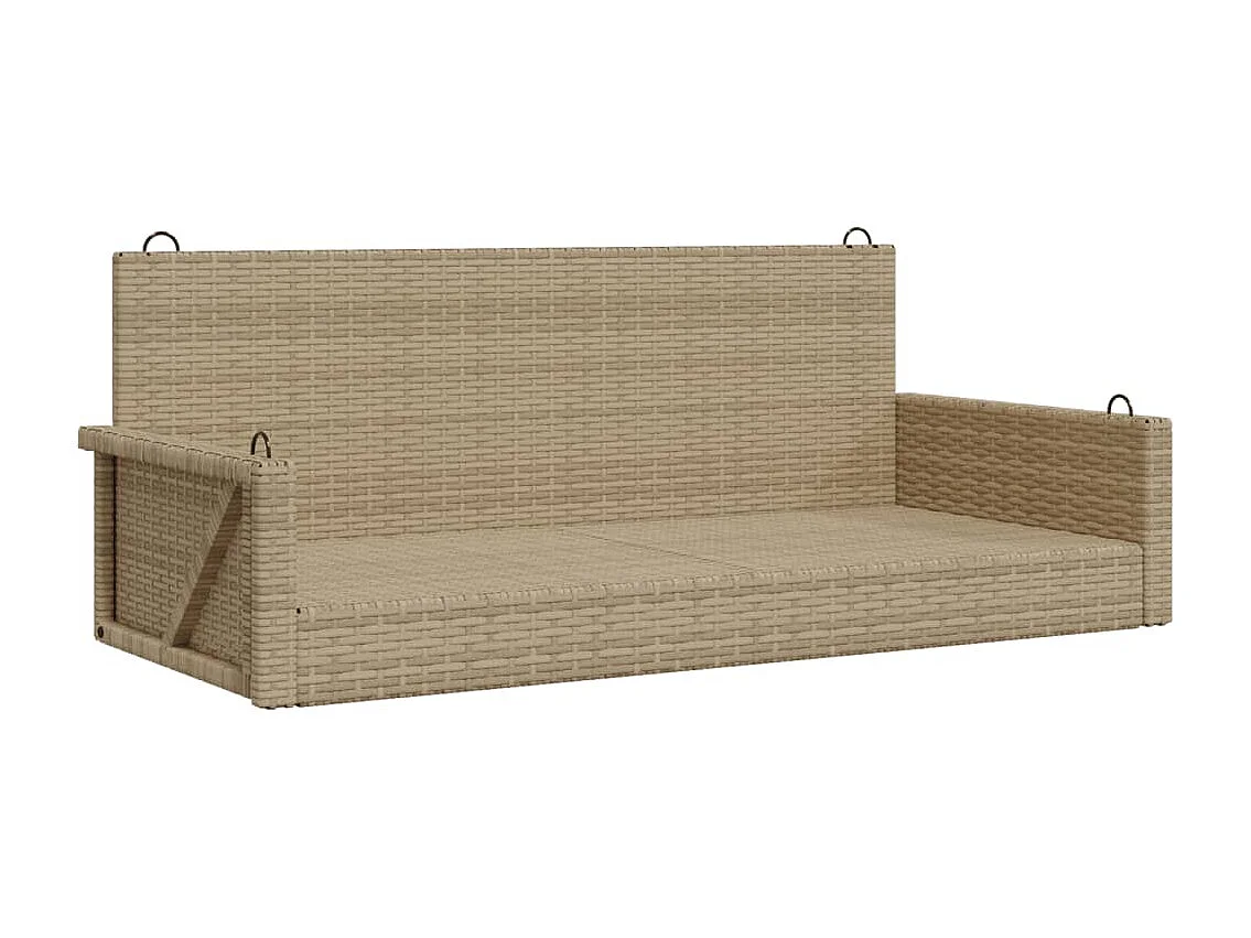 Panchina a Dondolo Beige 119x56x48 cm in Polyrattan