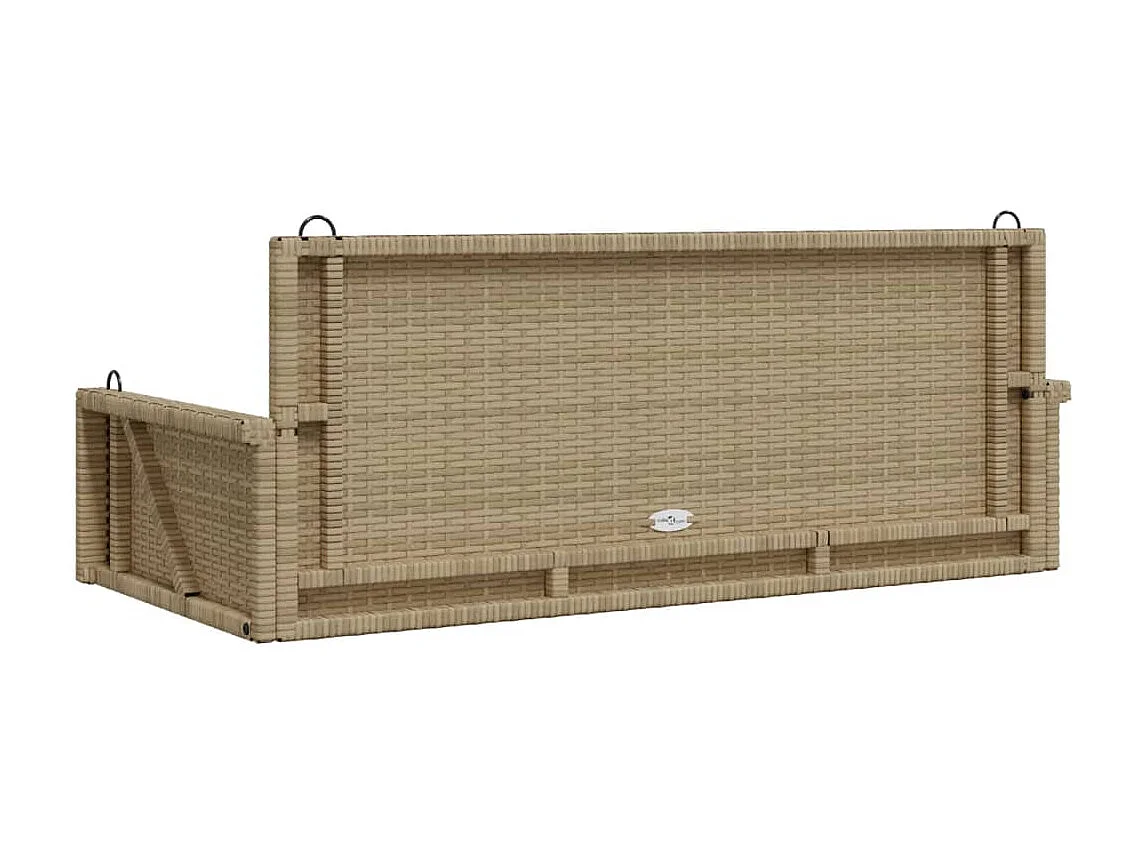 Panchina a Dondolo Beige 119x56x48 cm in Polyrattan
