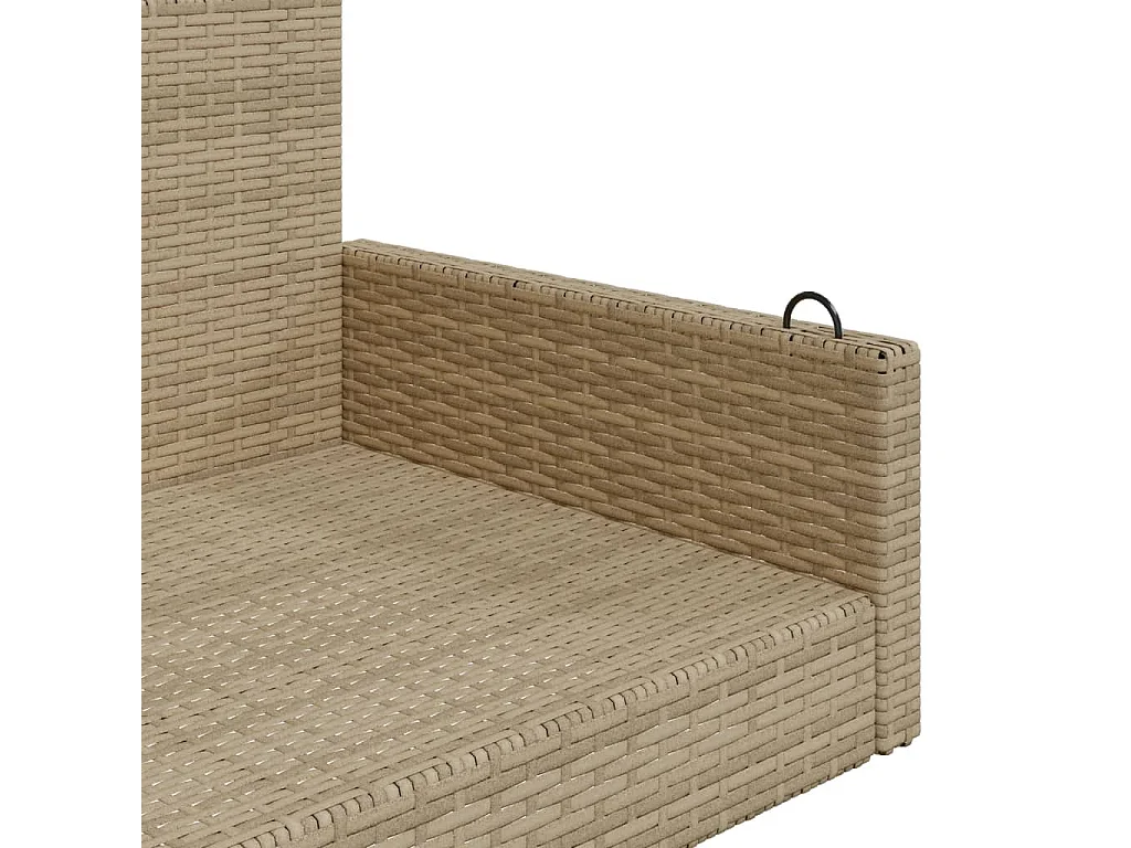Panchina a Dondolo Beige 119x56x48 cm in Polyrattan