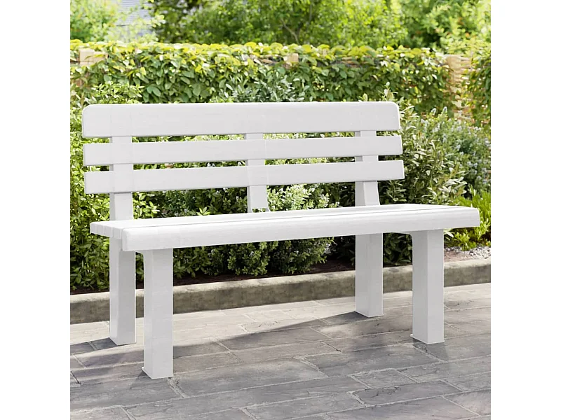 Panchina da Giardino Bianca 110x52x71 cm in Polipropilene