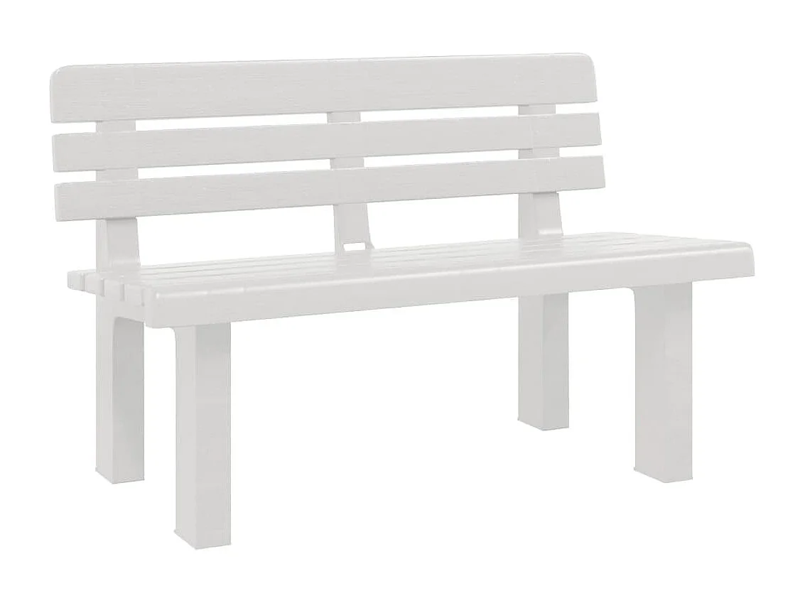 Panchina da Giardino Bianca 110x52x71 cm in Polipropilene