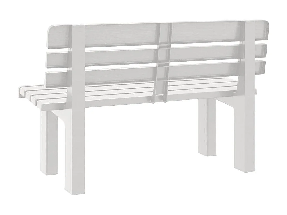 Panchina da Giardino Bianca 110x52x71 cm in Polipropilene