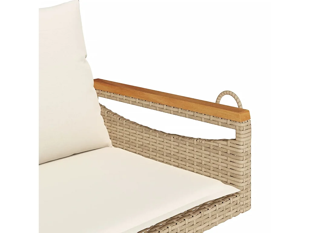 Balancelle avec coussins beige 109x62x40 cm résine tressée