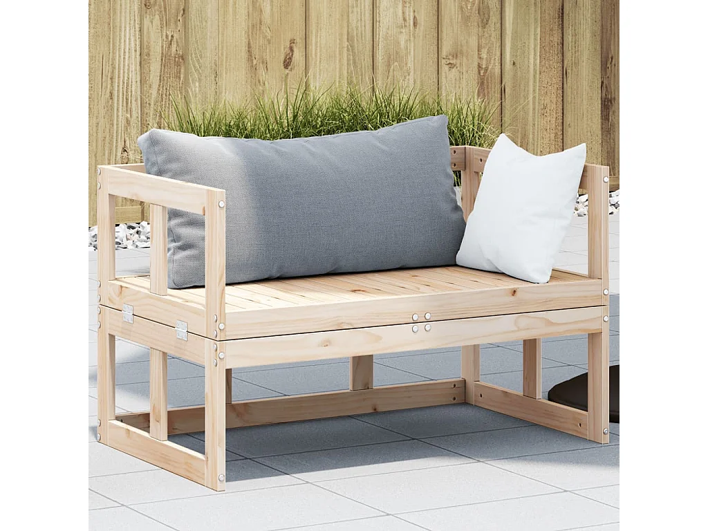 Canapé de jardin extensible bois massif de pin