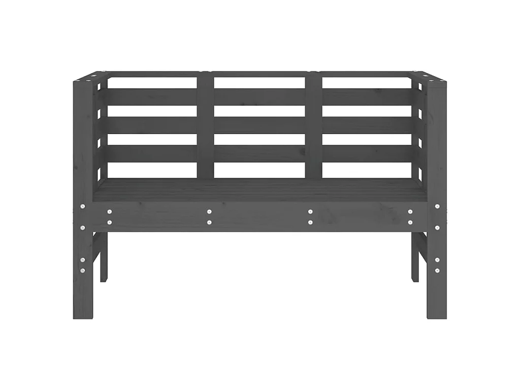 Gartenbank Grau 111,5x53x71 cm Massivholz Kiefer