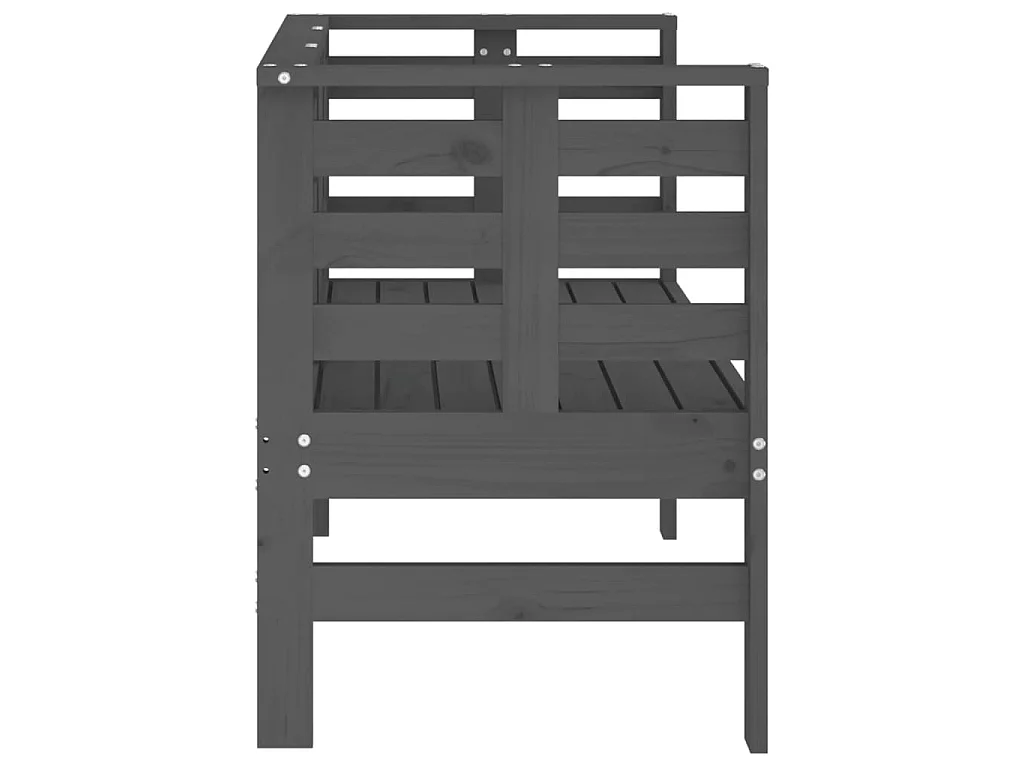 Gartenbank Grau 111,5x53x71 cm Massivholz Kiefer