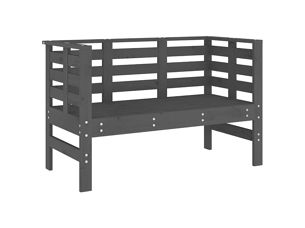 Gartenbank Grau 111,5x53x71 cm Massivholz Kiefer