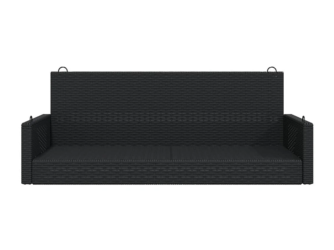 Hängebank Schwarz 119x56x48 cm Poly Rattan