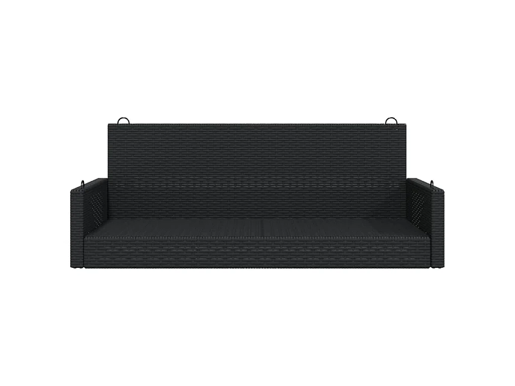 Panchina a Dondolo Nera 119x56x48 cm in Polyrattan