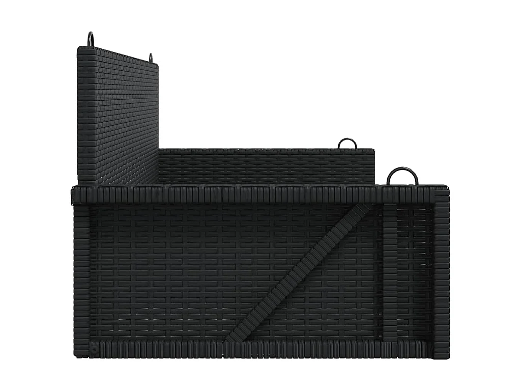 Panchina a Dondolo Nera 119x56x48 cm in Polyrattan
