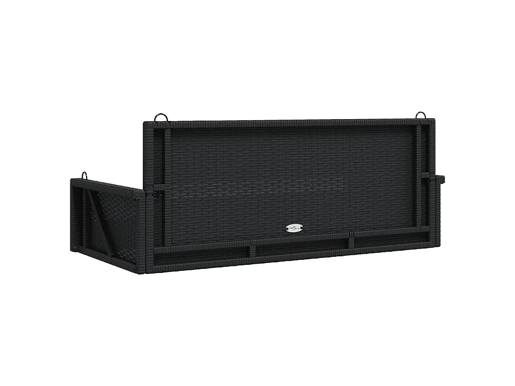 Panchina a Dondolo Nera 119x56x48 cm in Polyrattan
