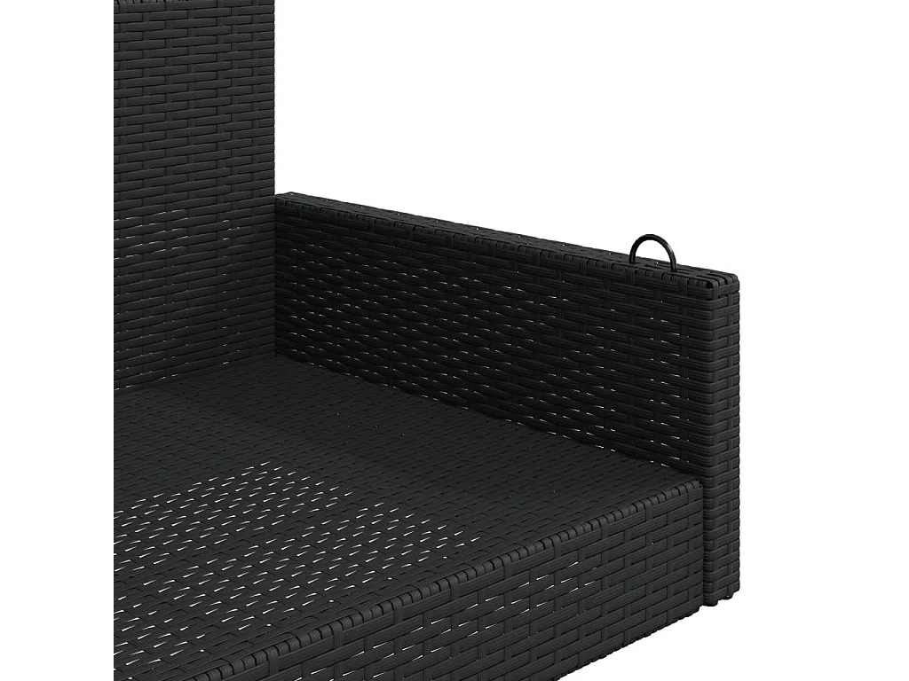 Panchina a Dondolo Nera 119x56x48 cm in Polyrattan