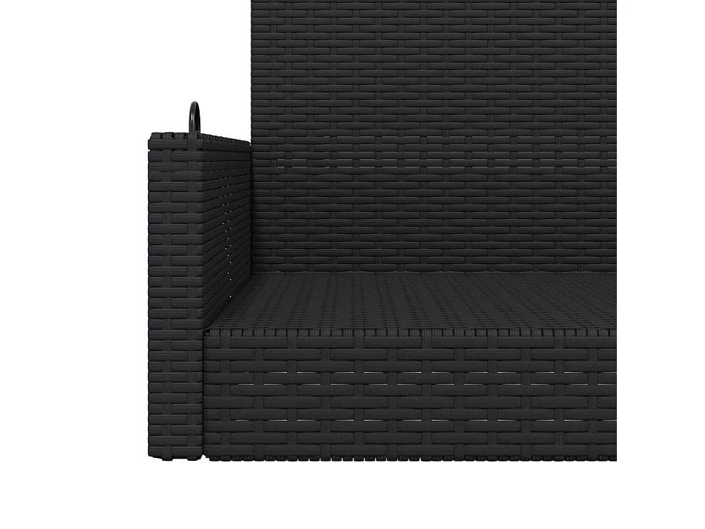 Panchina a Dondolo Nera 119x56x48 cm in Polyrattan