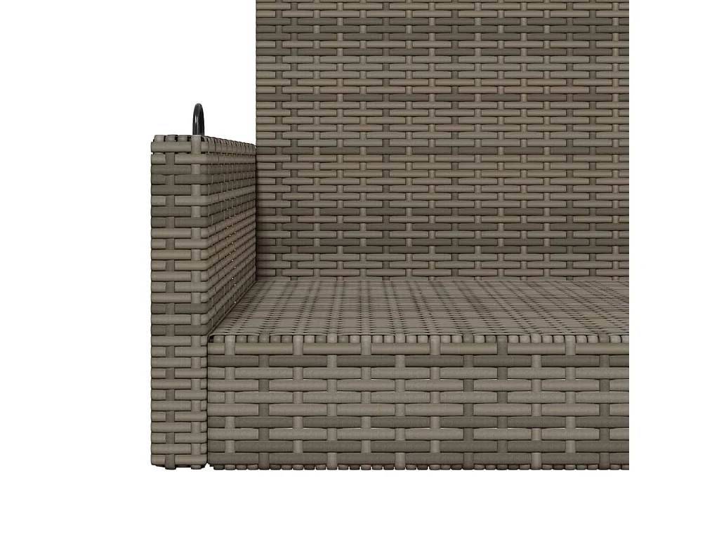 Banco columpio de ratán sintético gris 119x56x48 cm