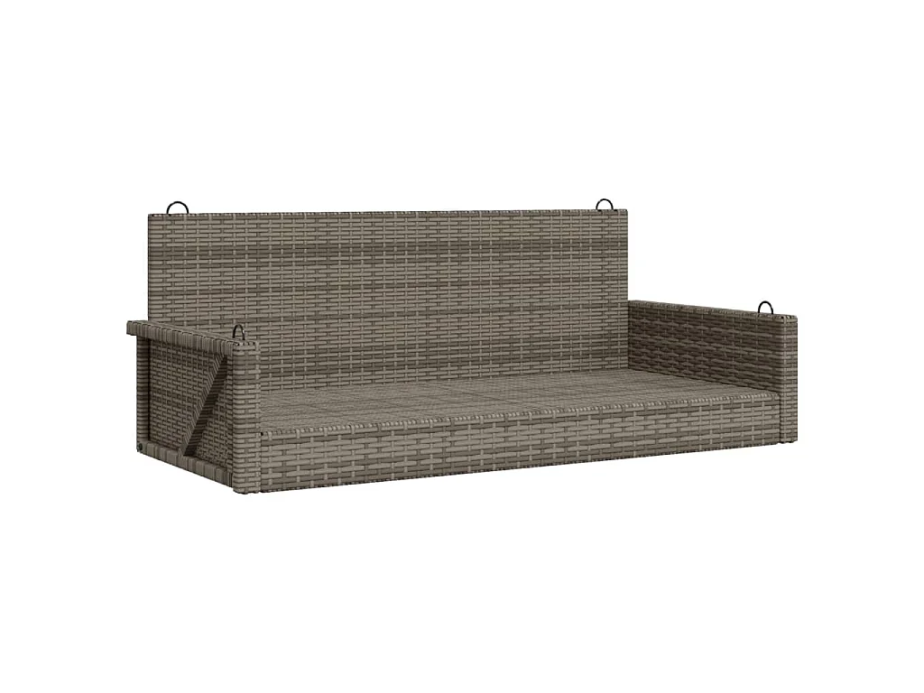 Schommelbank 119x56x48 cm poly rattan grijs