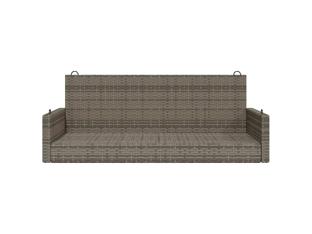 Schommelbank 119x56x48 cm poly rattan grijs
