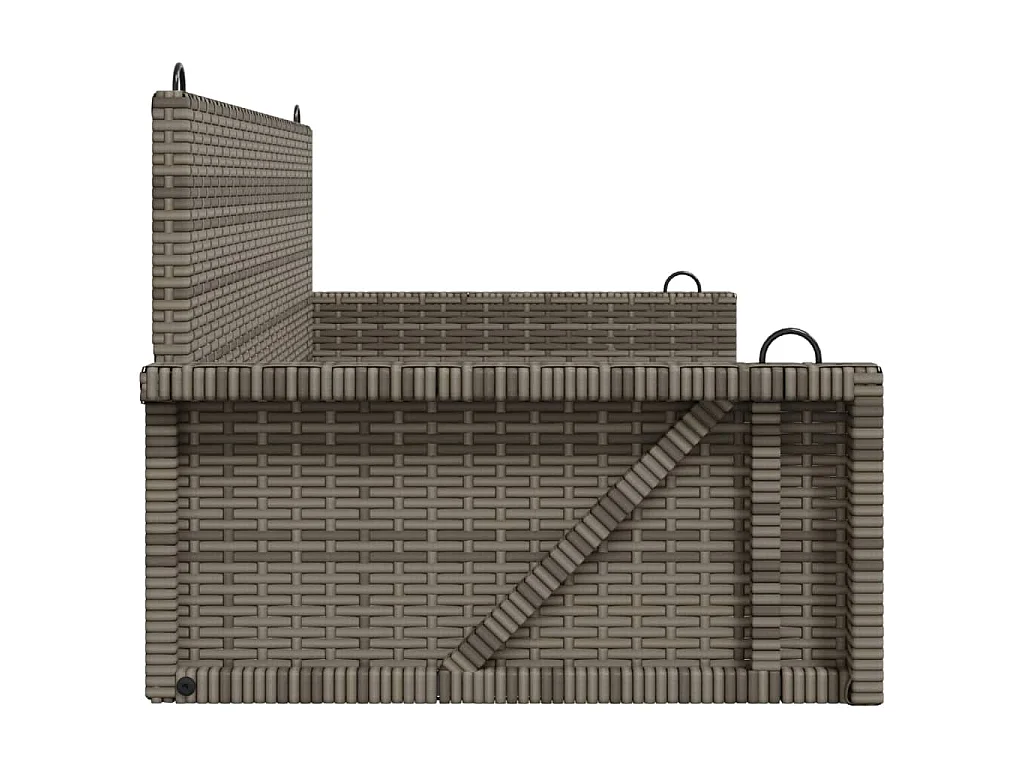 Schommelbank 119x56x48 cm poly rattan grijs