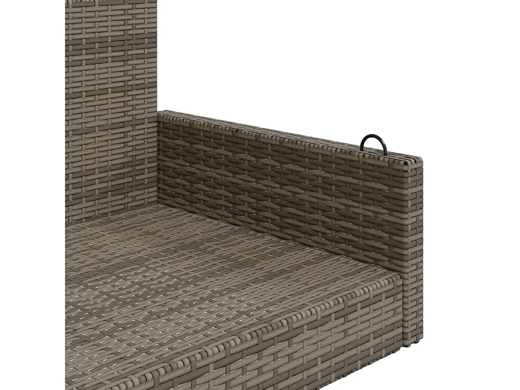 Schommelbank 119x56x48 cm poly rattan grijs