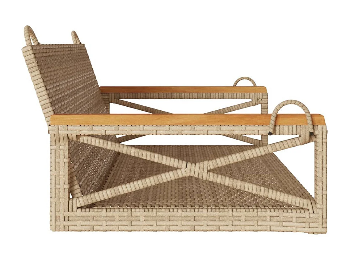 Schommelbank 109x62x40 cm poly rattan beige