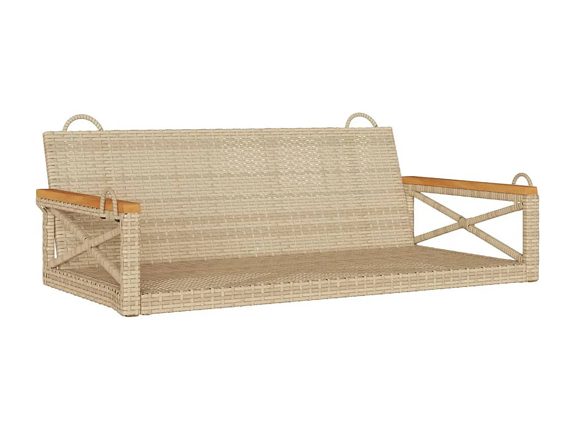 Panchina a Dondolo Beige 109x62x40 cm in Polyrattan