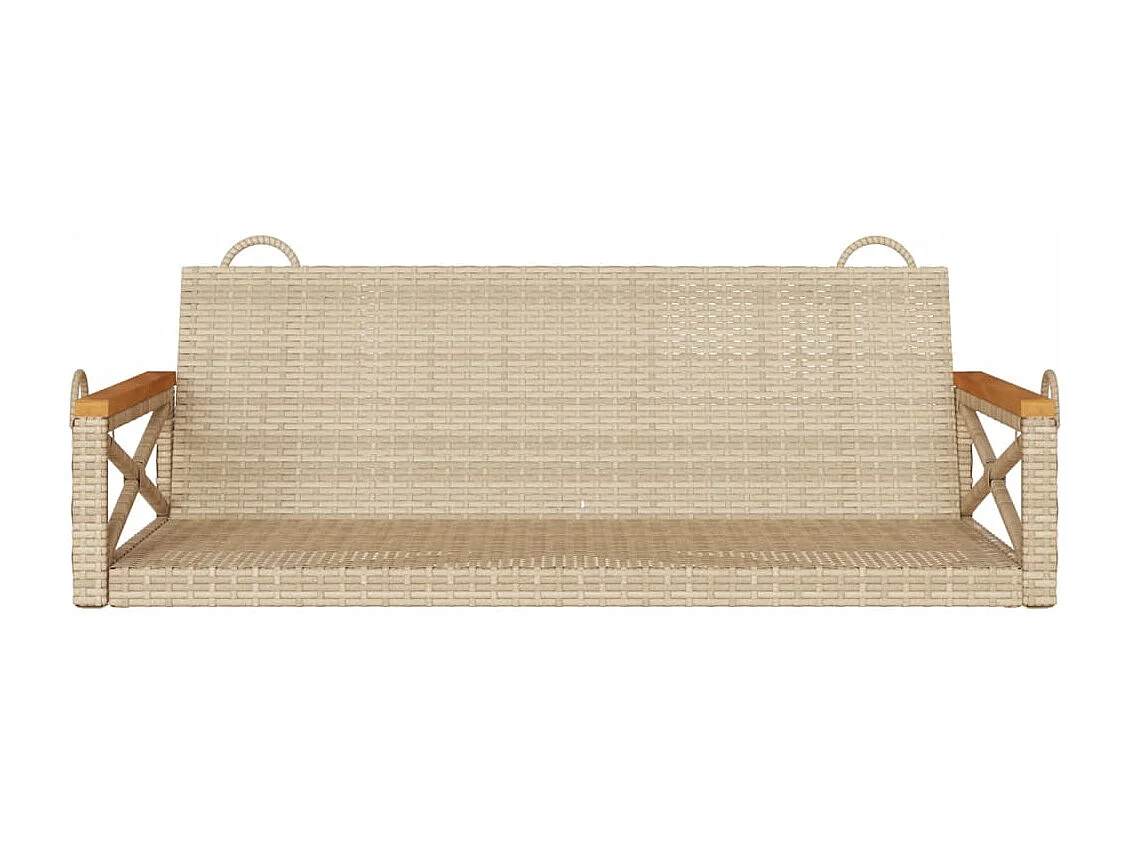 Panchina a Dondolo Beige 109x62x40 cm in Polyrattan