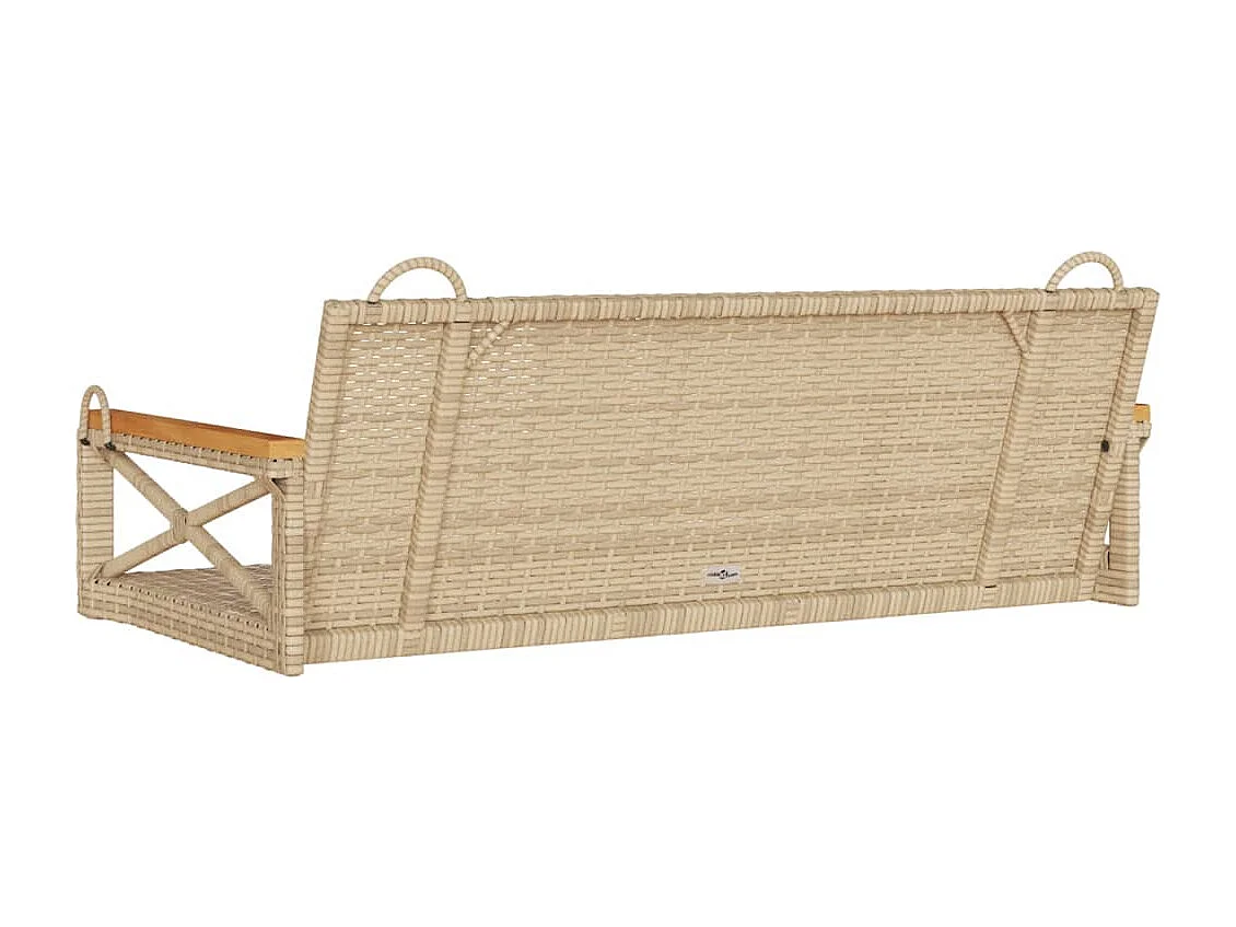 Panchina a Dondolo Beige 109x62x40 cm in Polyrattan