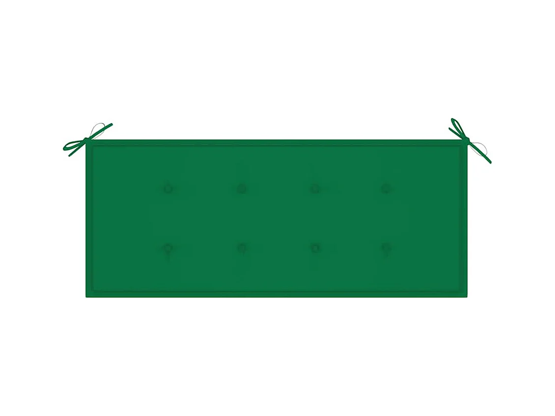 Bank Batavia met groen kussen 120 cm massief teakhout