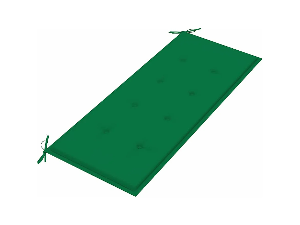 Bank Batavia met groen kussen 120 cm massief teakhout