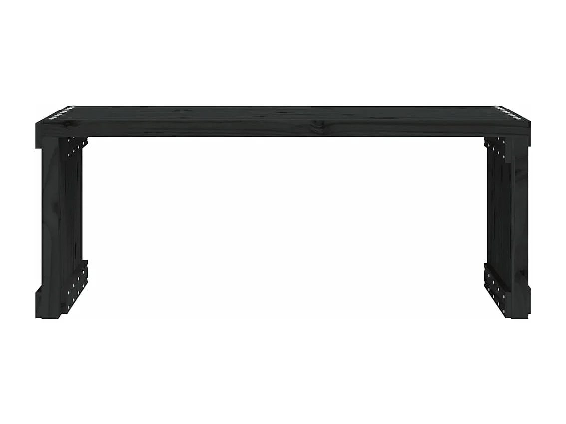 Banco de jardim extensível 212,5x40,5x45 cm pinho maciço preto
