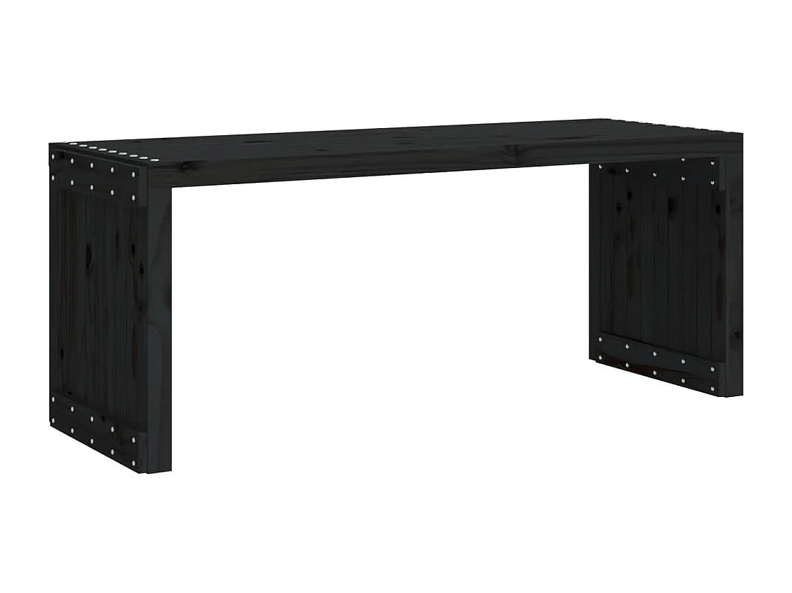 Banco de jardim extensível 212,5x40,5x45 cm pinho maciço preto