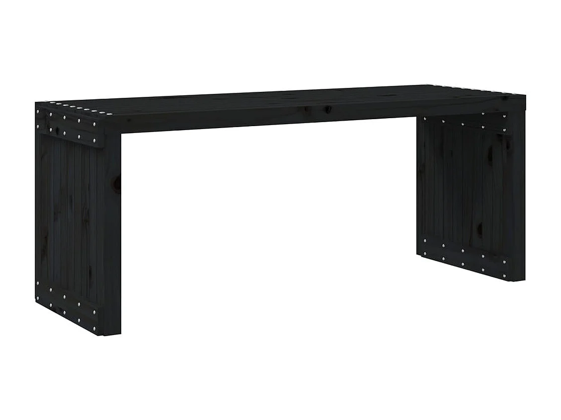 Banco de jardim extensível 212,5x40,5x45 cm pinho maciço preto