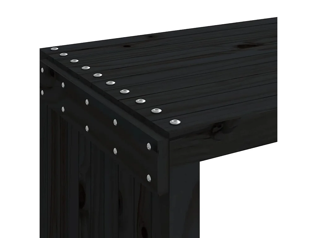 Banco de jardim extensível 212,5x40,5x45 cm pinho maciço preto