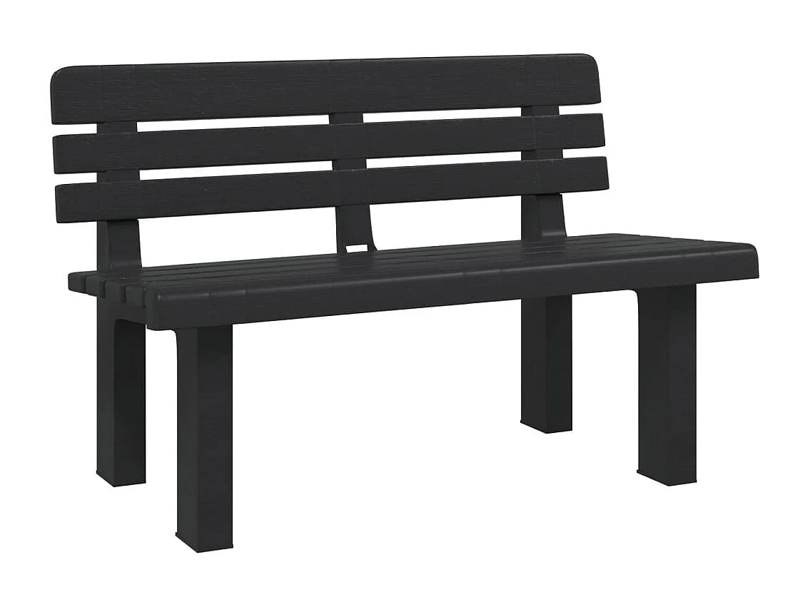 Banc de jardin anthracite 110x52x71 cm polypropylène