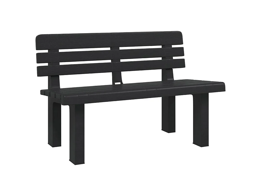 Banco de jardín polipropileno gris antracita 110x52x71 cm