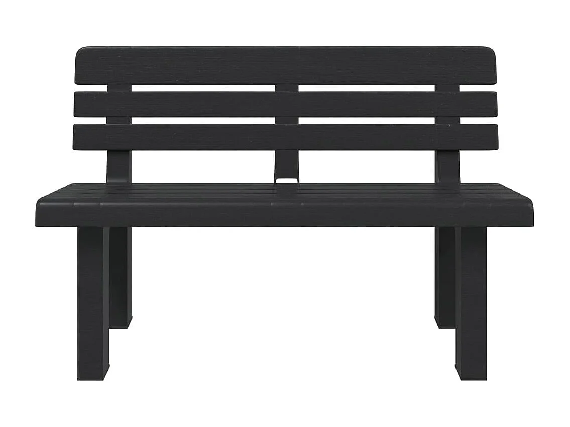 Banco de jardín polipropileno gris antracita 110x52x71 cm