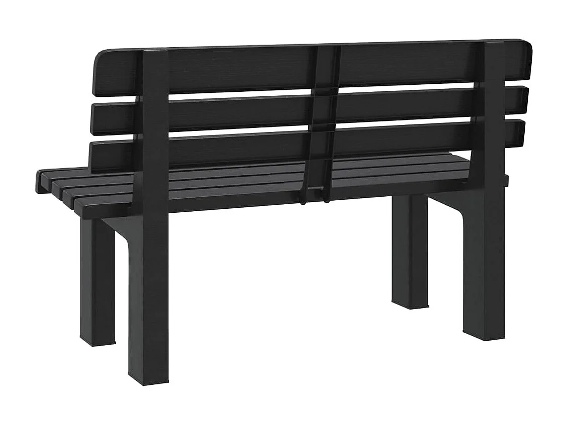 Banco de jardín polipropileno gris antracita 110x52x71 cm