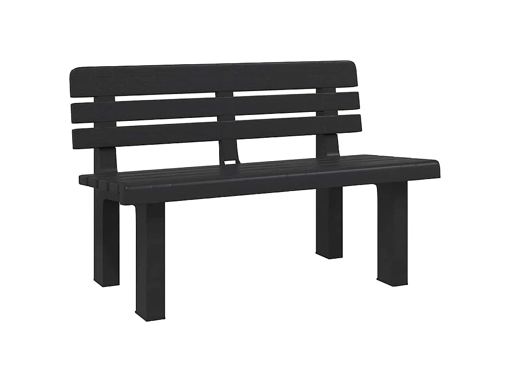 Panchina da Giardino Antracite 110x52x71 cm in Polipropilene