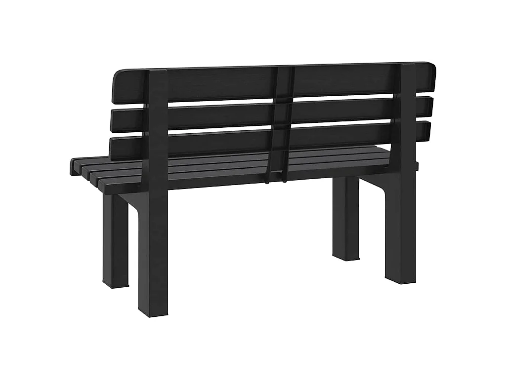 Banco de jardín polipropileno gris antracita 110x52x71 cm